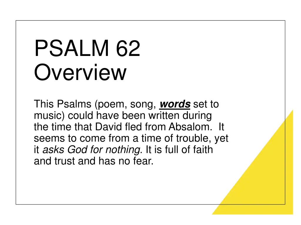 psalm 62 overview