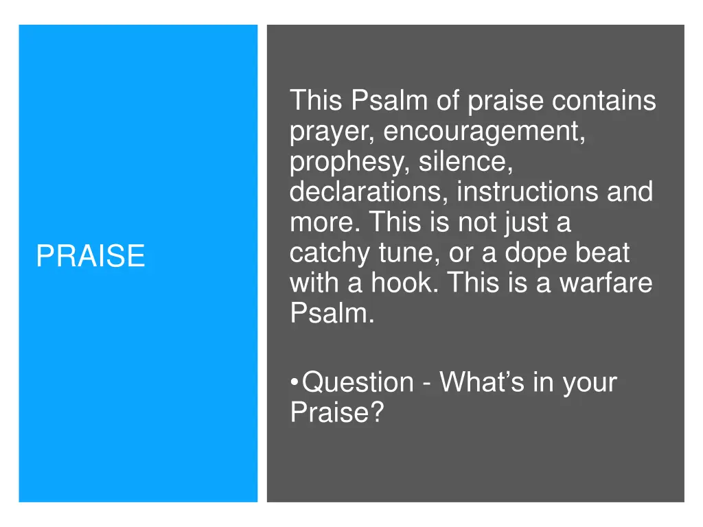 this psalm of praise contains prayer