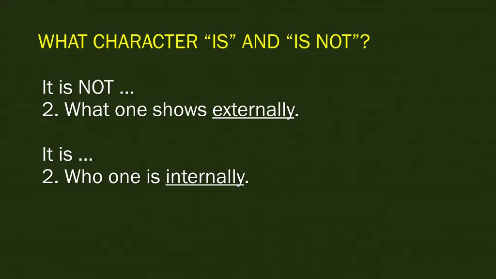 what character is and is not 1