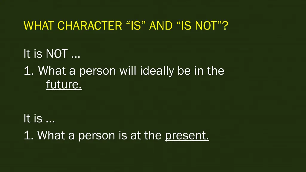 what character is and is not