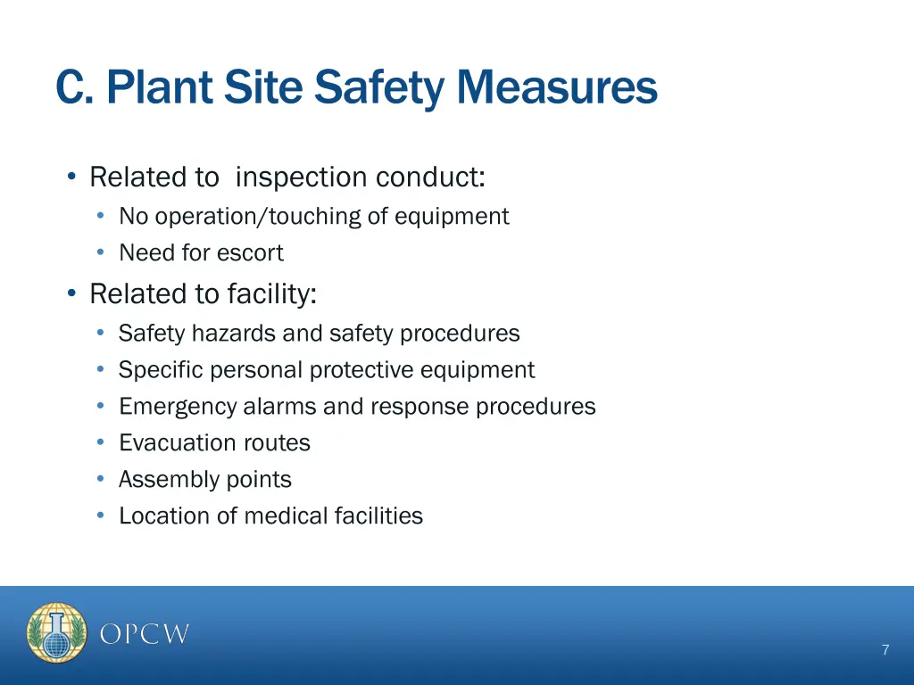 c plant site safety measures