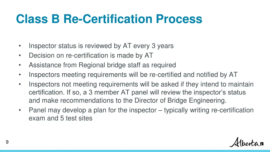 class b re certification process 1