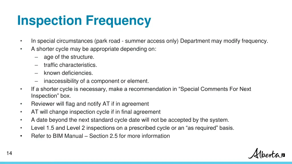 inspection frequency 1