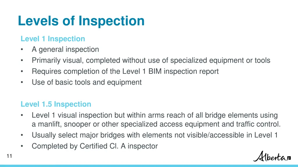 levels of inspection 1