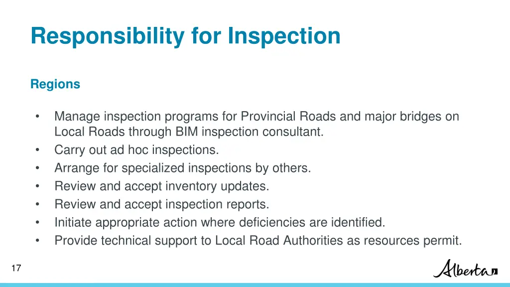 responsibility for inspection 1