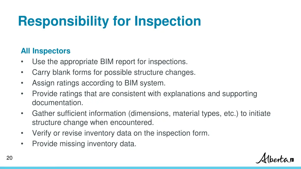 responsibility for inspection 4