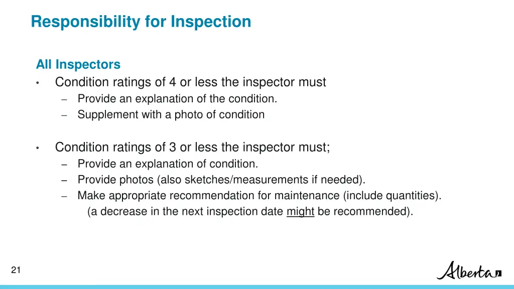 responsibility for inspection 5