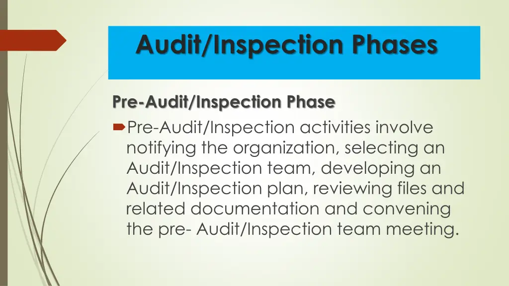 audit inspection phases 1