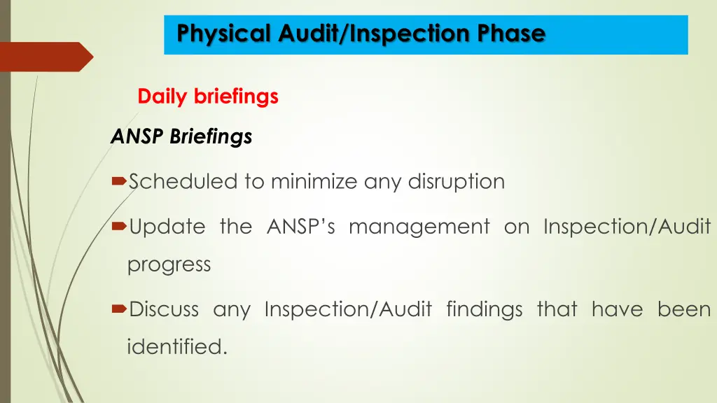 physical audit inspection phase 8