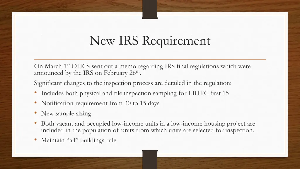 new irs requirement