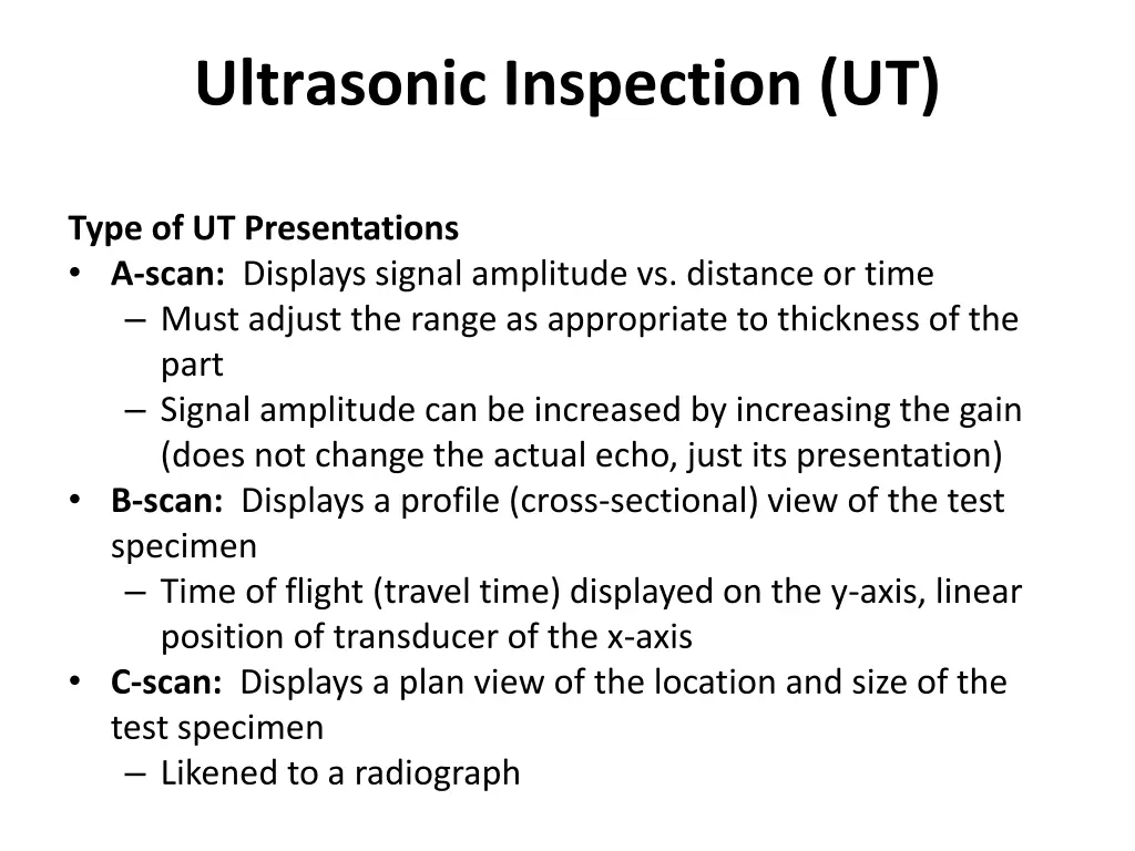 ultrasonic inspection ut 38