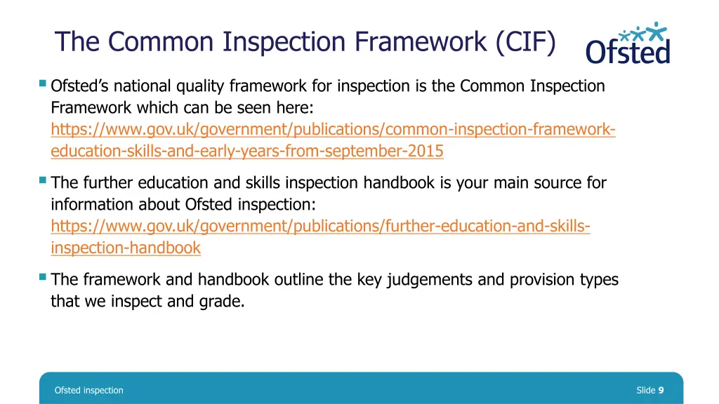 the common inspection framework cif