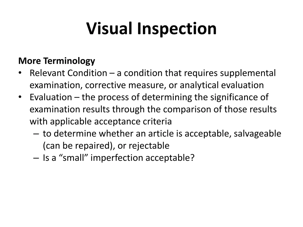 visual inspection 10