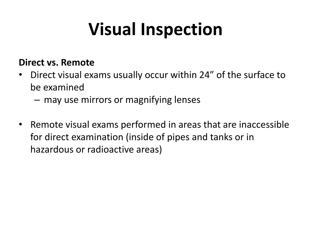 visual inspection 13