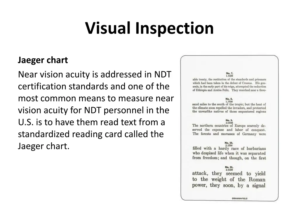 visual inspection 18