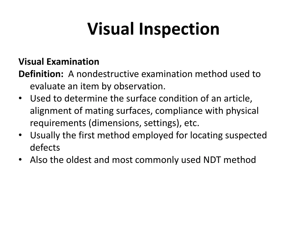 visual inspection 2