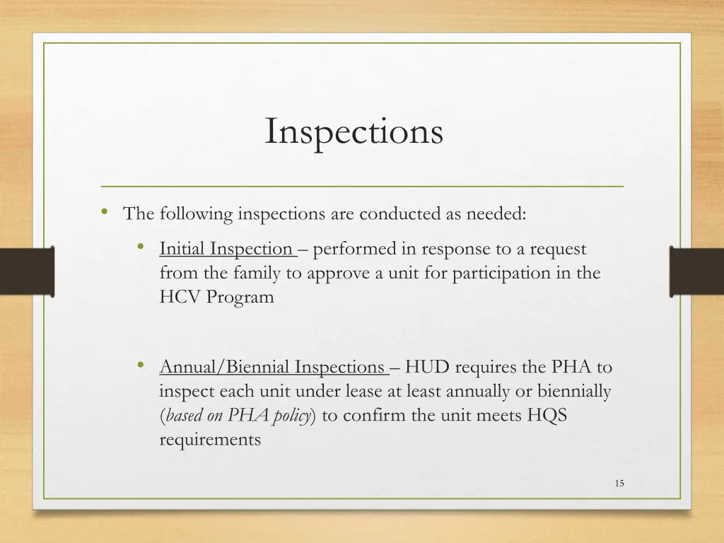 inspections