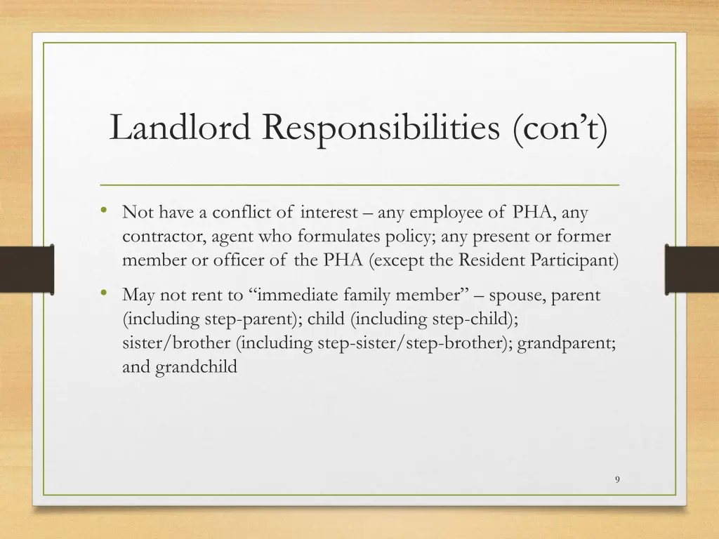 landlord responsibilities con t 2