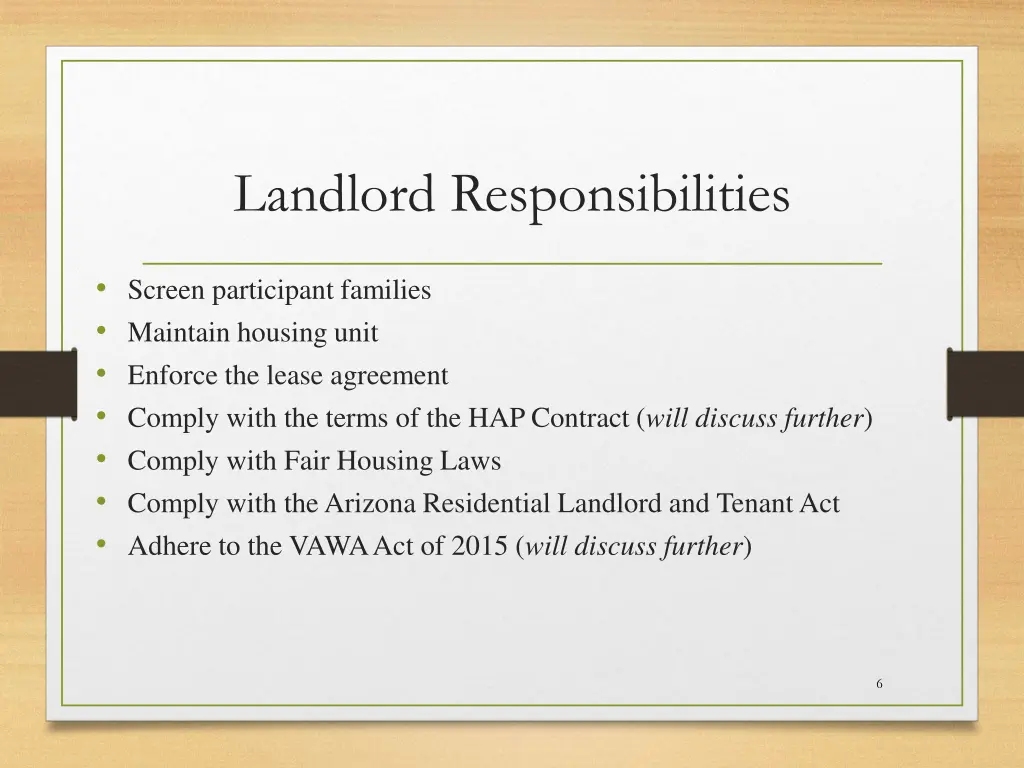 landlord responsibilities