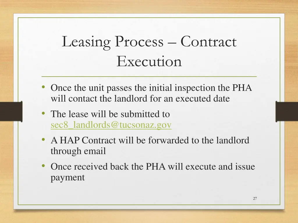 leasing process contract execution