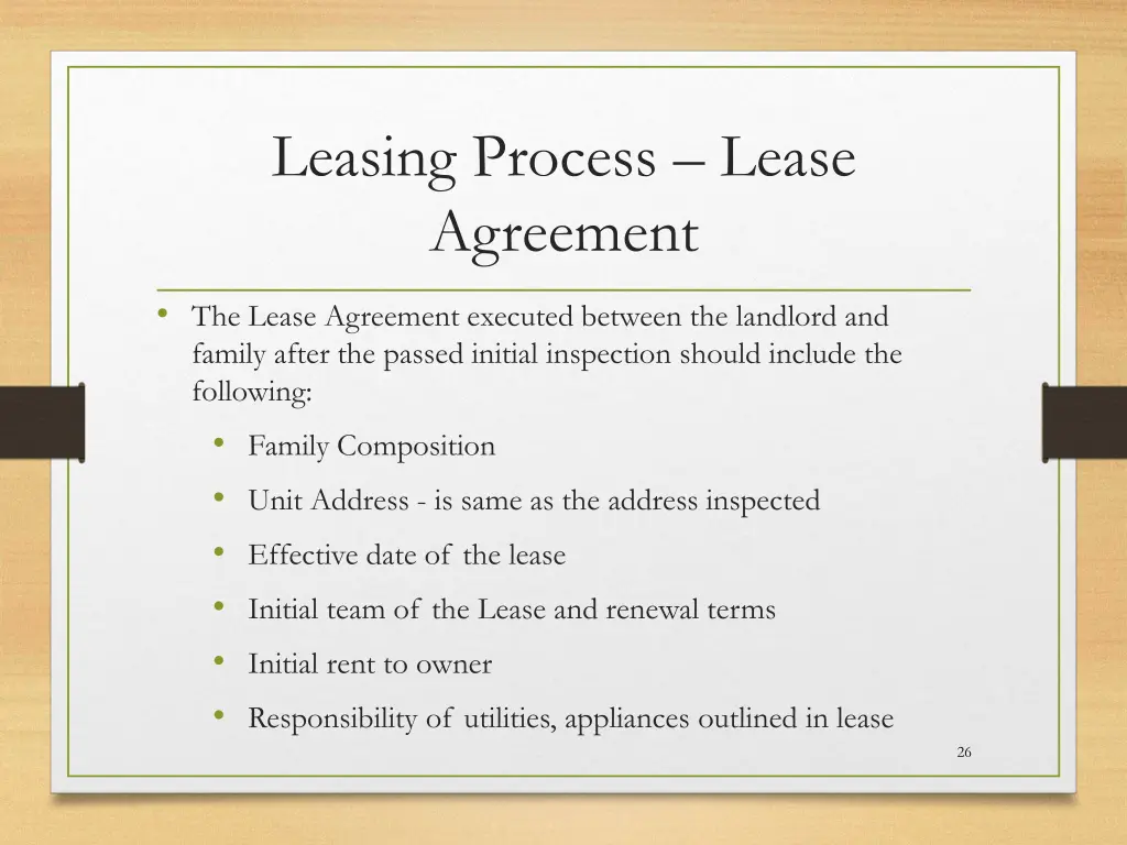 leasing process lease agreement