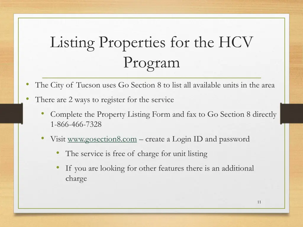 listing properties for the hcv program