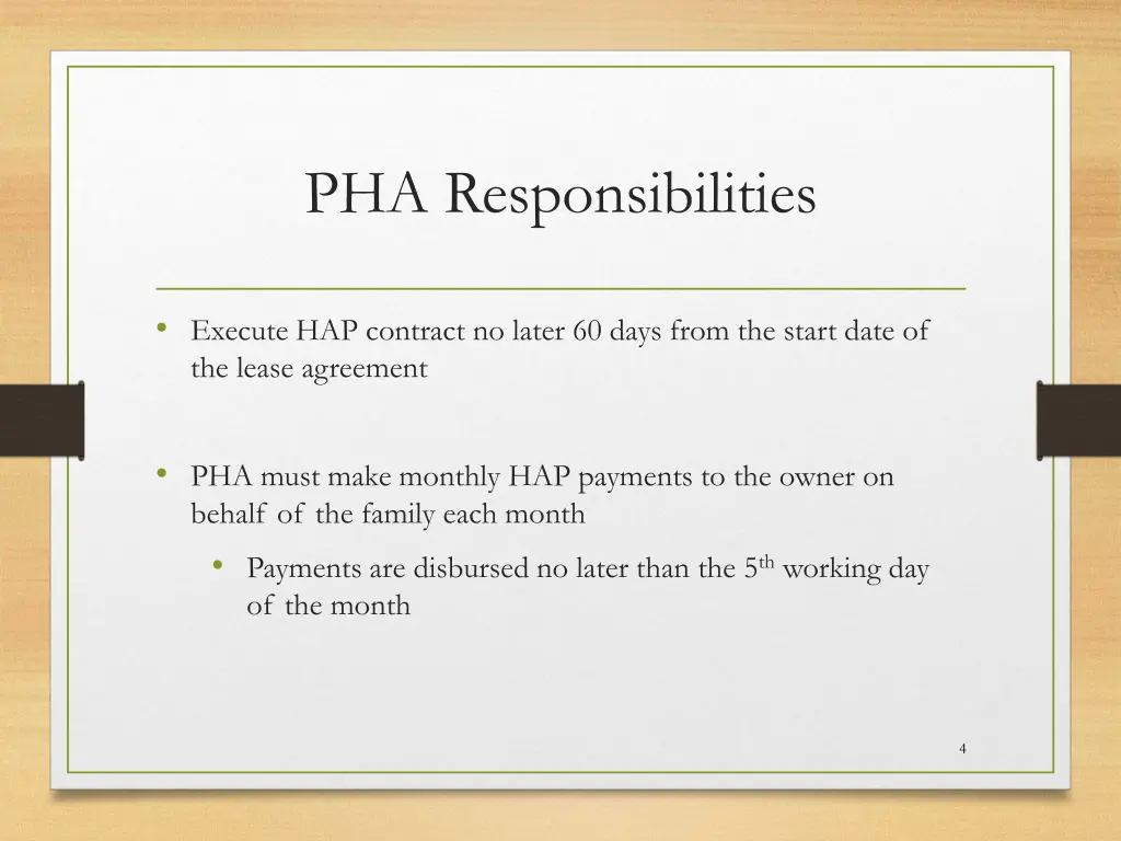 pha responsibilities