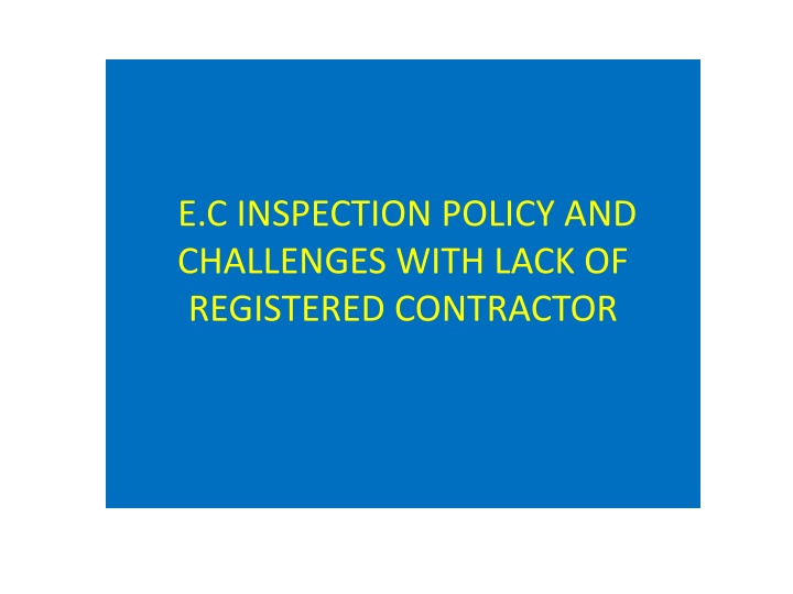 e c inspection policy and challenges with lack