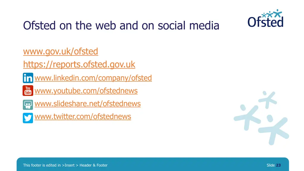 ofsted on the web and on social media