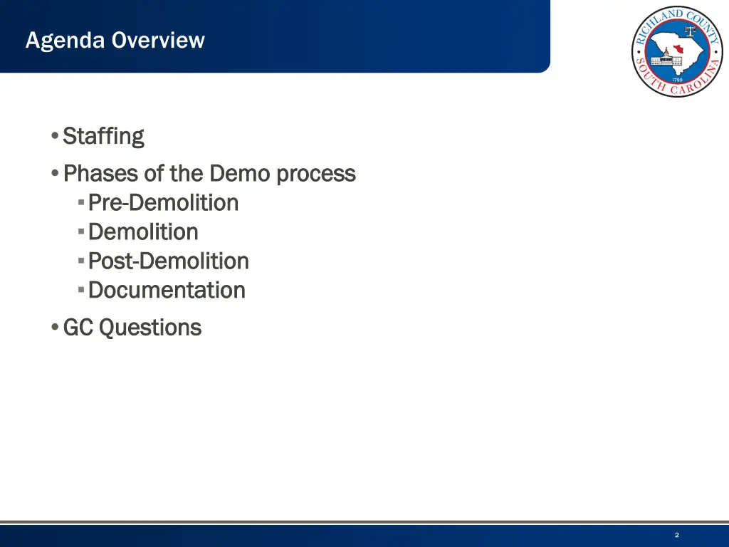 agenda overview