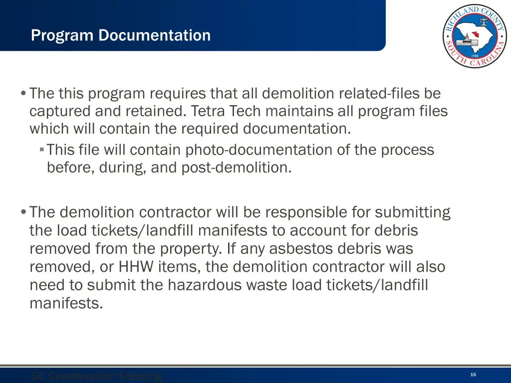 program documentation