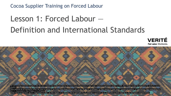 cocoa supplier training on forced labour