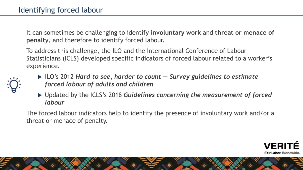 identifying forced labour