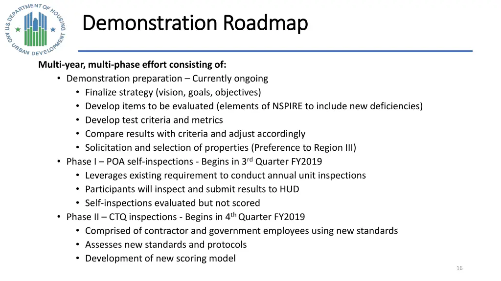 demonstration roadmap demonstration roadmap