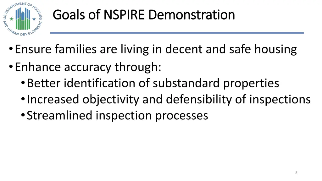 goals of nspire demonstration goals of nspire