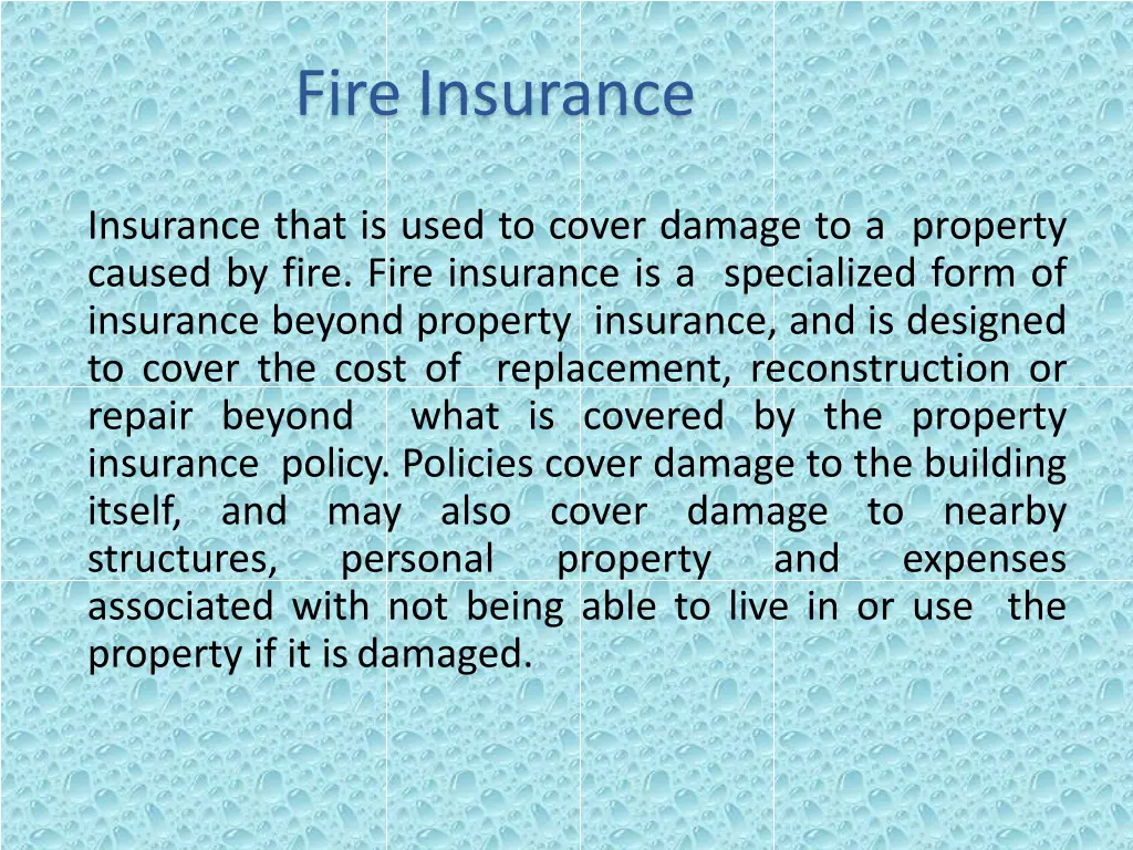 fire insurance