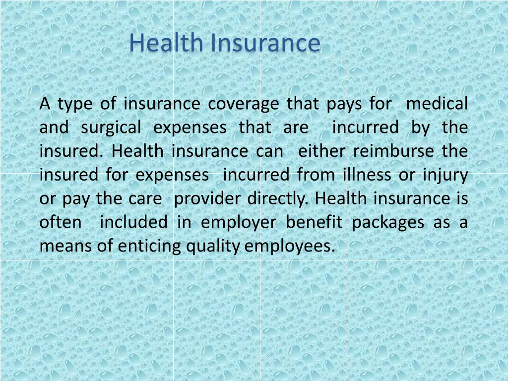 health insurance