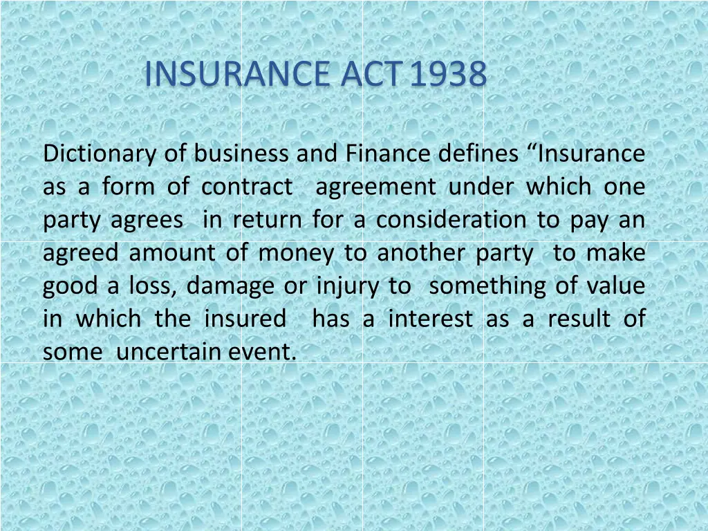 insurance act1938