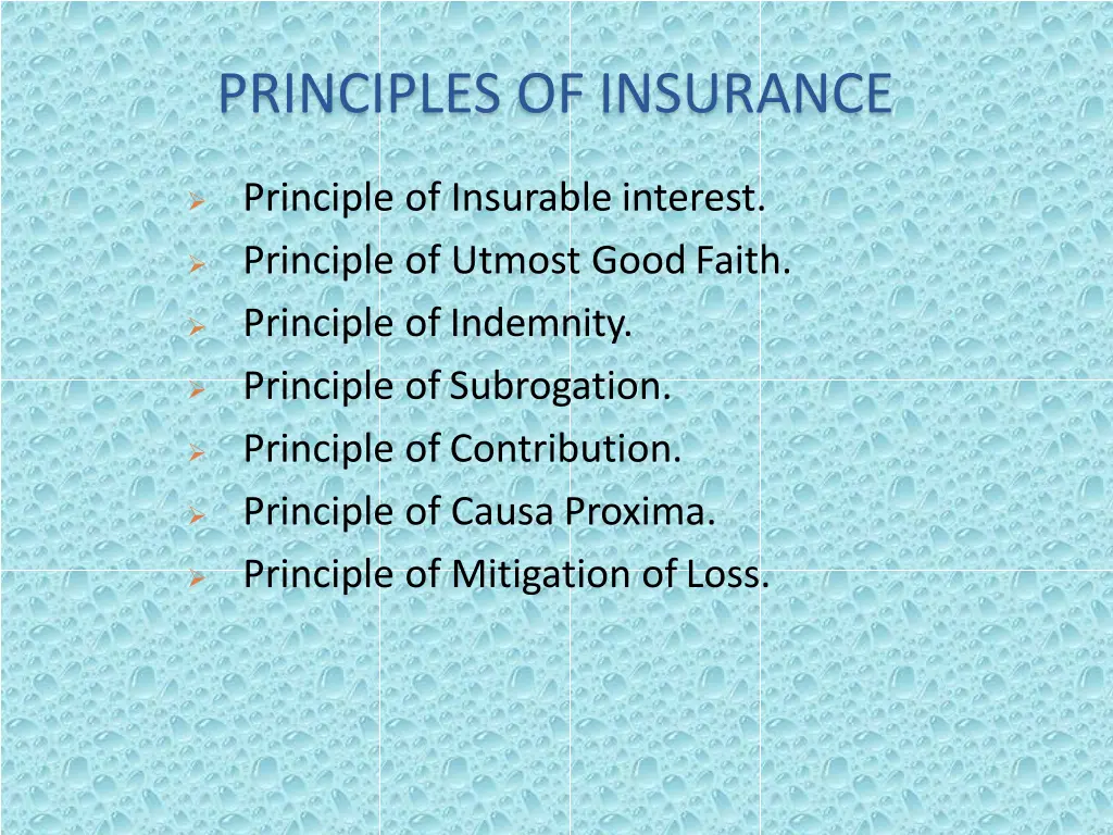 principles of insurance