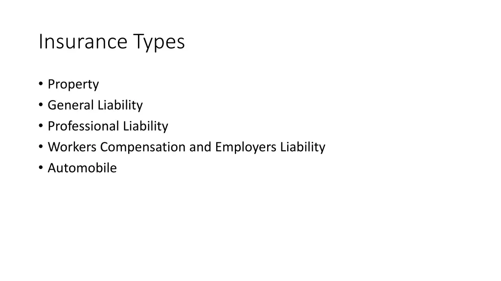 insurance types