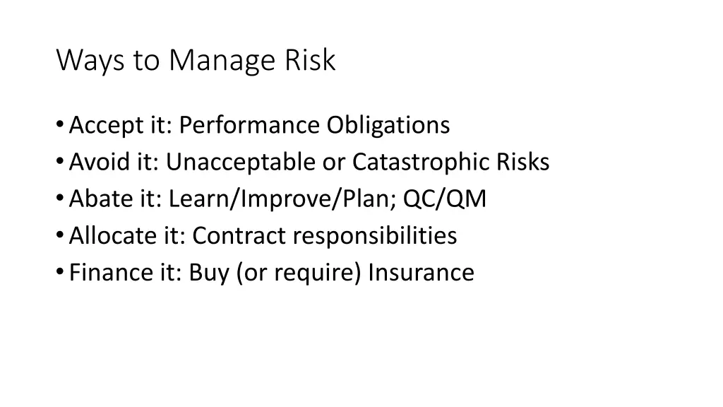 ways to manage risk