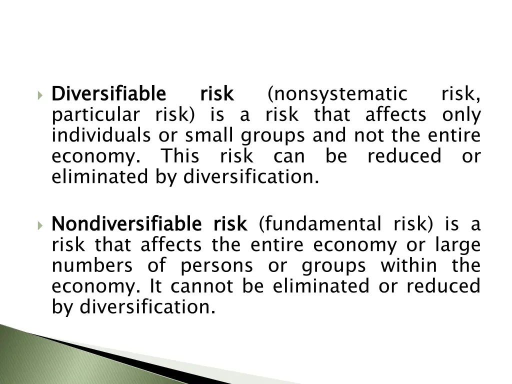 diversifiable particular risk is a risk that