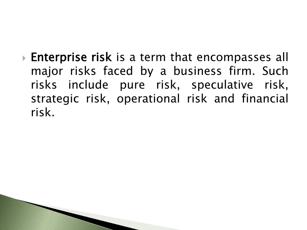 enterprise major risks faced by a business firm