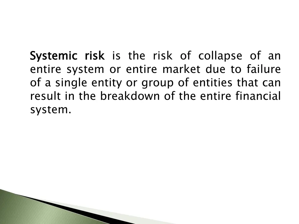 systemic entire system or entire market