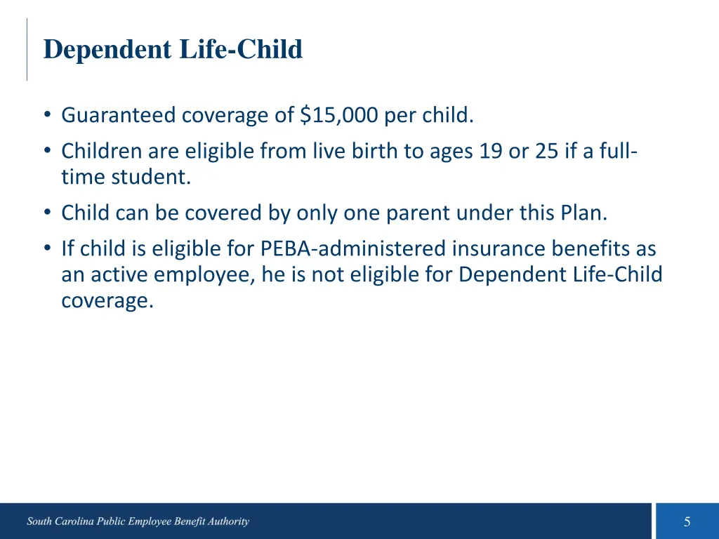 dependent life child