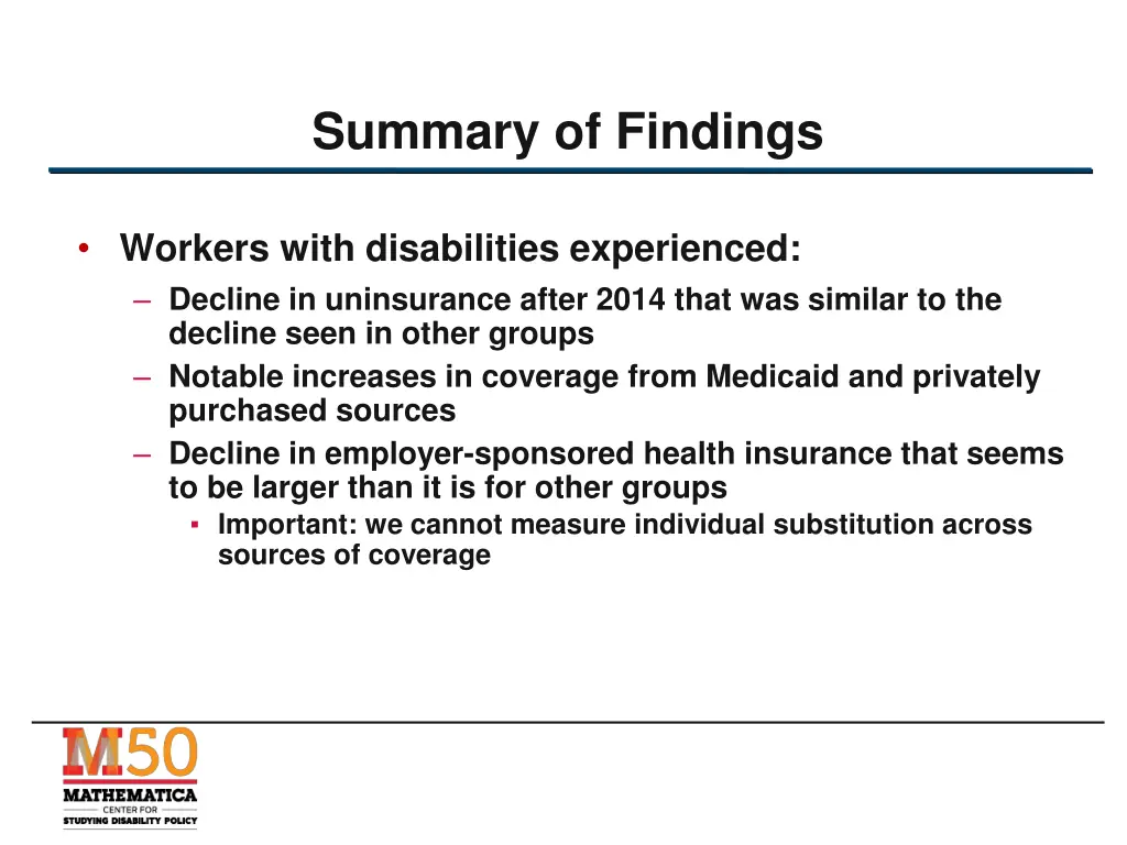 summary of findings