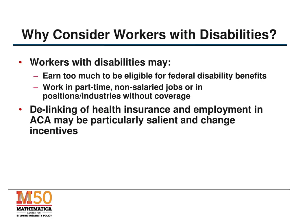 why consider workers with disabilities