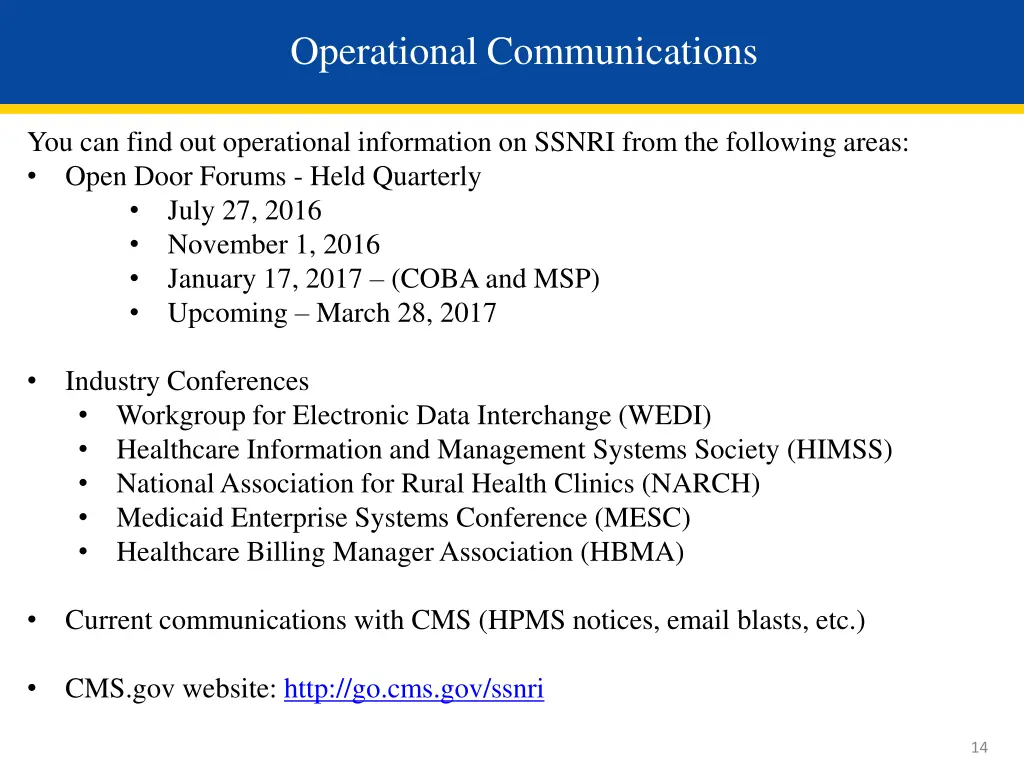 operational communications