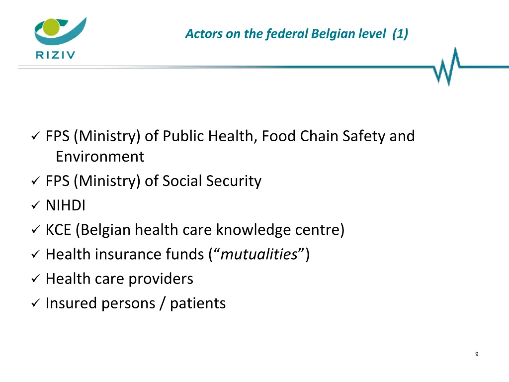 actors on the federal belgian level 1