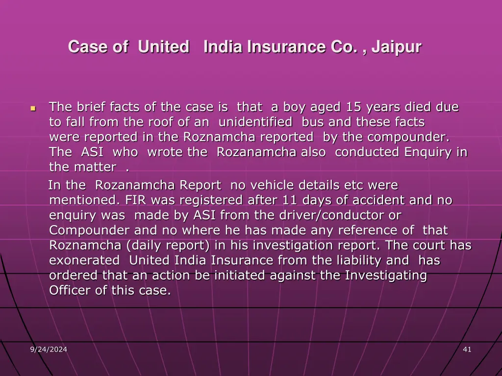 case of united india insurance co jaipur